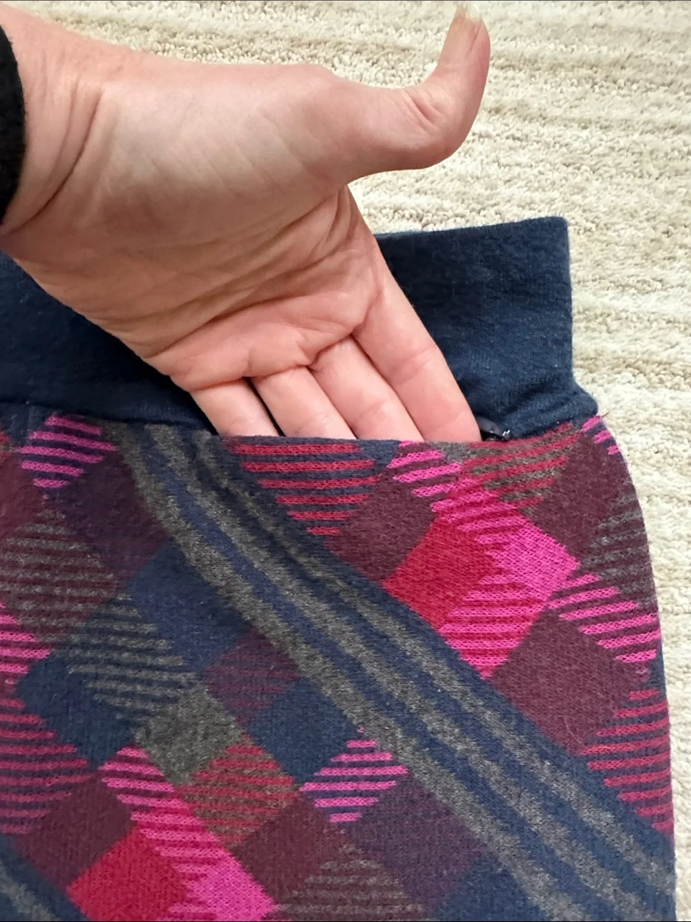 Title Nine Merino Wool That's a Wrap' Plaid Mini Skirt Blue Pink Plaid Sz Medium